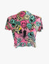 Neon Melted Smiley Mesh Crop top in Pastel
